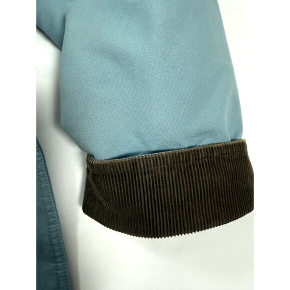 Y2K Era L.L. Bean Barn Coat L Rare Lt Blue w/Corduroy Trim Quilt Insulated Jacke - Picture 8 of 16